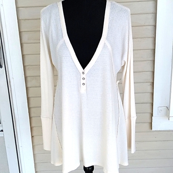 Free People Tops - Free People cream knit long sleeve tunic